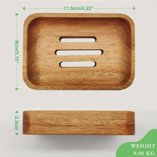 Custom Factory Direct Wholesale Bathroom Wooden Bamboo Natural Soap Dish Holder Wood Storage Soap Box Container