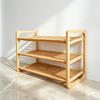 Wholesale Bamboo Shoe Rack Stackable,Wood Shoe Shelf Storage Organizer for Unit Entryway Hallway Closet Sturdy Freestanding Shoe