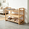 Wholesale Bamboo Shoe Rack Stackable,Wood Shoe Shelf Storage Organizer for Unit Entryway Hallway Closet Sturdy Freestanding Shoe