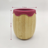 Hot Sale Environmentally Friendly Baby Anti-fall Bamboo Open Cup with pink Silicone Cup Mouth