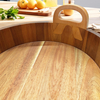 Hot Selling Wholesale Acacia Wood Square Breakfast Serving Tray with Handles Non-slip Wooden Food Serving Tray