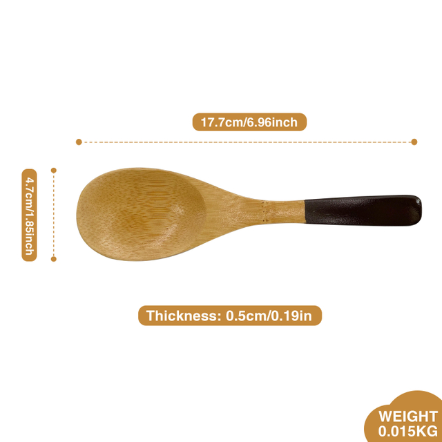 Environmentally Friendly and Non-toxic 7-Inch Serving Utensils Large Bamboo Spoon for Cooking Scoops Included