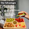 Bamboo Serving Tray with 5 Compartments Eco-Friendly Charcuterie Board Food Dish Plate Laser Logo for Presenting Dishes & Plates