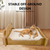 Customizable Size Logo Bamboo Pet Bed Modern Design Indoor Cat Small Dog Bed with Removable and Washable Cushion