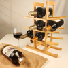 Hot Sell Standing Bamboo Wine Glass Bottle Holder, Countertop Storage Wall Wood Wine Display Rack
