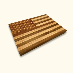 Creative American Flag Design Solid Wood Cutting Board for Kitchen Meal Preparation with Bamboo and Acacia Wood Combinations