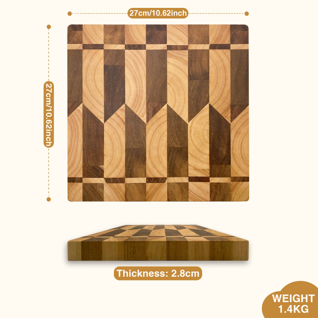Wholesale Creative and Fashionable Square Solid Wood Splicing Cutting Board Can Be Used for Vegetables and Meat