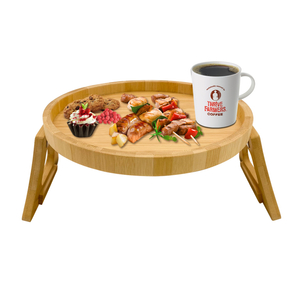 2026 Custom Bamboo Sofa Arm Tray Table Hot Couch Caddy Tray for Storage Premium Arm Sofa Table