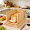 Kitchen Tools Folding Bamboo Bread Slicer Utensil Set Cutting Guide Knife Natural Color BSCI Certified Hand Wash Only YCZM Brand