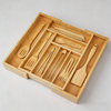 Bamboo Rectangle Utensil Drawer Organizer Cutlery Tray Desk Drawer Silverware Holder European Design Folding Feature Kitchen