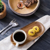 Wholesale Eco-Friendly Durable Custom Logo Acacia Wood Oval Plate Dish Laser for Kitchen Home Party Occasions Coffee Tea Service