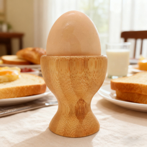 Eco-Friendly Bamboo Egg Cup & Holder Stylish Wooden Egg Racks for Home Kitchen Use Hand Wash Only 5x5x5.5cm