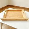 Best Selling Multifunction Modern Single-Tier Portable Standing Type Bamboo Kitchen Serving Tray with Lacquer Finish and Handles