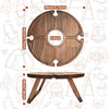 Folding Solid Wood Modern Outdoor Picnic Table with Wine Glass & Cheese Holder for Hotel and Living Room Use