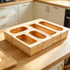 5 Pcs Bamboo Ziplock Bag Storage Organizer Food Storage Bag Organizer and Dispenser Compatible for Drawer