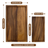 Eco-Friendly Acacia Wood Rectangular Trays, Multi-size Decorative Serving Board for Dining Table & Bathroom Storage
