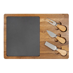 Bestselling Premium Acacia Wood Steak and Cheese Board Set with Laser Logo Includes Chopping Tool and Knife