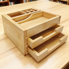 Bamboo Makeup Organizer and Storage With Drawer Medium Wooden Cosmetic Countertop for Bathroom Bedroom