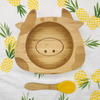 Eco-Friendly Baby Toddler Bamboo Stay Put Spill Proof Suction Bowl Bamboo Plate Kids