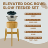 Quality Certification Bamboo Raised Pet Bowl Large Dog Slow Food Bowl Holder with Stainless Steel Bowl for Kitchen Use