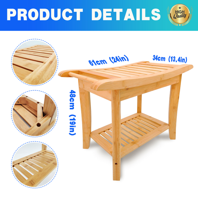 Bamboo Solid Surface Shower Bench Bathroom Accessories Shower Bench Chair Wood Shower Seat Bath Stool