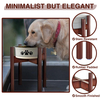 Adjustable Solid Wood Large Dog Bowl Stand Feeder Holder Food Container Natural Wood Storage Shelf Unit Single Tier Eco-Friendly