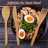 Factory Direct Biodegradable Durable Bamboo Flatware Sets Sustainable Eco-Friendly American Style Laser Logo Parties Weddings