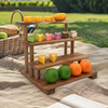 Cupcake Tower 4 Tier Appetizer Serving Tray and Platters Wooden Fruit Dessert Display Stand for Wedding Party