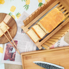 Hot Seller Premium Bamboo Bread Slicer Set Large Knife Crumb Catcher Tray Wholesale Kitchen Usage Wood Plastic Handle Box