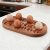 Factory Custom High Acacia Wood Storage Box Holder Eighteen-Piece Wooden Egg Tray for Home Use for Refrigerator Stirring