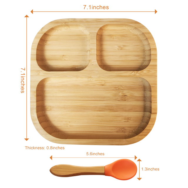 Eco Bamboo Baby Plate with Suction Ring
