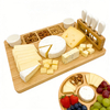 Unique Natural Christmas Holiday Gift Knife Ceramic Dish Serving Tray Bamboo Cutting Cheese Board Chacuterie Board Cheese Tools