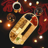 Valentine Gift Set Large Magnetic Charcuterie Board Heart Shaped Bamboo Cheese Serving Platter Dish & Plates