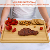 Extra Large Laser Engraved Bamboo Chopping Block with Juice Grooves Dishwasher Safe Totally Natural Organic Material