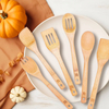 Bamboo Spoons for Cooking Tools 6-Piece Kitchen Utensil Set Premium Quality Spoon&Spatula Non-Stick Cookware