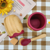 Hot Sale Environmentally Friendly Baby Anti-fall Bamboo Open Cup with pink Silicone Cup Mouth