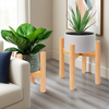 Modern Adjustable Bamboo Eco-Friendly Durable Natural Color Plant Pot Rack Indoor Outdoor Garden Stand for Home Use
