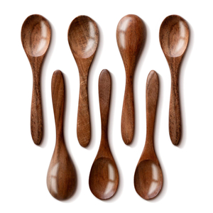 Eco-Friendly Natural Acacia Wood Spoons, Smooth Reusable Wooden Utensils for Soup, Rice & Stirring