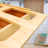 Kitchen Storage Organizer Wall-Mounted Lacquer Finish Bamboo Bag Dispenser Folding Tool Drawers American Style Square New Design