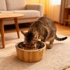Premium Eco-Friendly Bamboo Pet Bowl with Stainless Steel Liner, Non-Slip Food & Water Feeder for Cats, Dogs and Small Pets