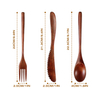 Wooden Spoon Fork and Knife Set Cutlery Set Wood Utensil for Eating Flatware Sets Reusable Forks Spoons