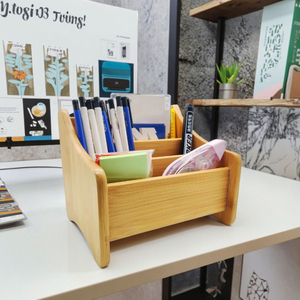 Bamboo Wooden Eco-friendly Modern Pen Holder Office School Kitchen Living Room Desk Pencils Stationery Storage Stand Drawer