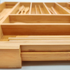 Multifunctional Durable European Style Rectangle Lacquer Bamboo Office Organizer Tray for Silverware and Utensil Cutlery