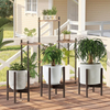 High Quality Eco-Friendly Durable Adjustable Width Wooden Plant Rack 44.1 Lbs Load Capacity for Home Flower Pots Planters