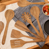 Natural Wooden Spoons for Cooking Wooden Kitchen Utensil Set Made of Natural Solid Wood Material