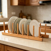 Kitchen Storage Cabinet Dish Plate Book Bowl Cup Pot Lid Cutting Board Drying Bamboo Standing Type Non-folding Detachable Rack