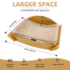 Large Breathable Bamboo U-Shaped Pet Bed for Kittens and Small Dogs with Removable and Washable Cushion for Indoor Outdoor Use