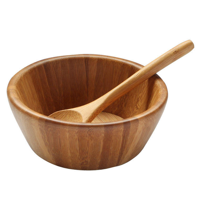 Bamboo Wooden Deep Soup Dish Bowl
