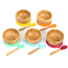Mix & Match Organic - Bamboo Baby Gift Set. Bamboo Baby Bowl + Bamboo Baby Divided Plate + 5 Assorted Spoons Set. Great