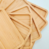 Dishes Plates Wholesale Custom Natural Bamboo Wooden Natural Tea Tray Fruit Plate Bamboo Serving Tray Set